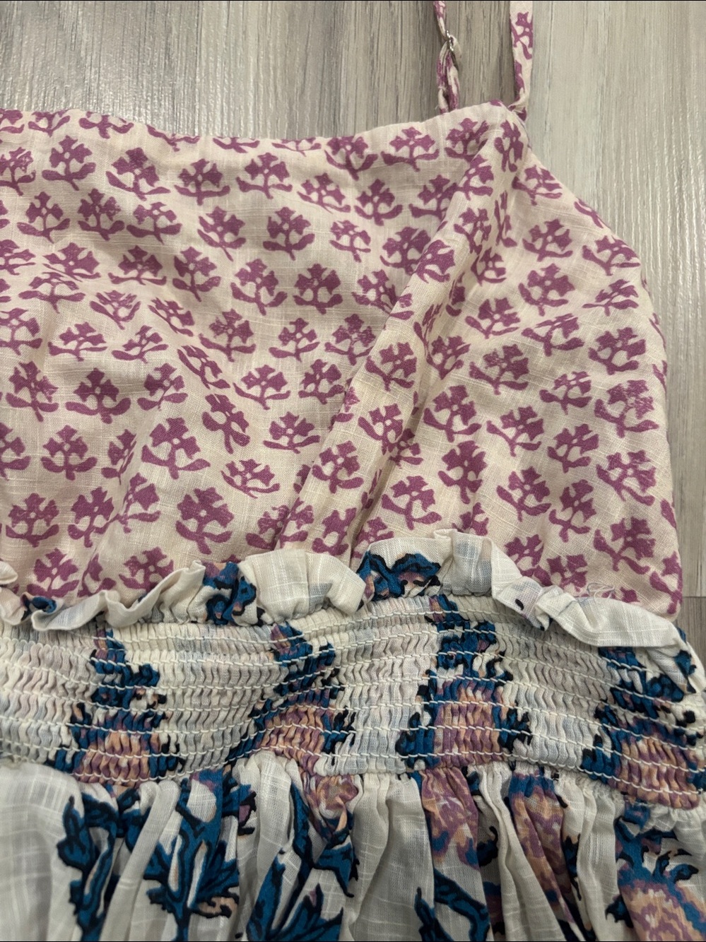 Anthropologie Celandine Straight Neck Tiered Block Print Mini Dress Size S Dres - Picture 11 of 16